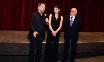 Actors Spiros Papadopoulous and Nikoleta Kotsailidou at 2018 NY Greek Film Expo opening night.