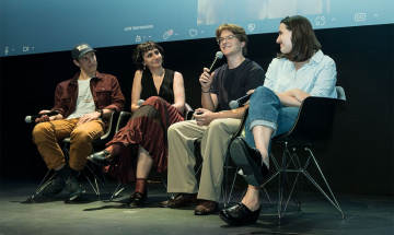 Greek-American filmmakers whose movies were screened at the It’s Greek to Me short films program participated in an audience Q&A following the screening.