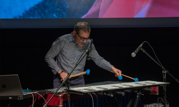 Vibraphonist-Christos-Rafalides-performs-during-the-Renos-retrospective